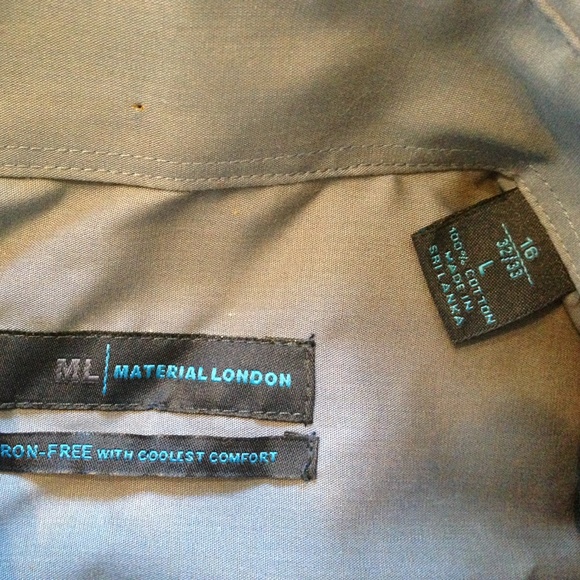 NEW Material London Long Sleeve Button Down Shirt - Picture 3 of 4